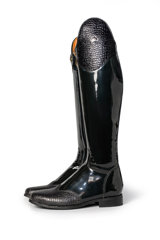 Danai Patent Croc Ladies Riding Boot - Hello Quality Collection